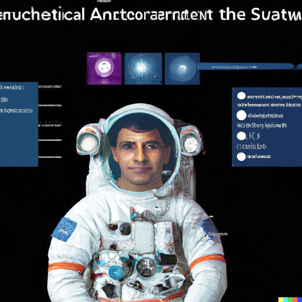 an astronaut, scientific diagram